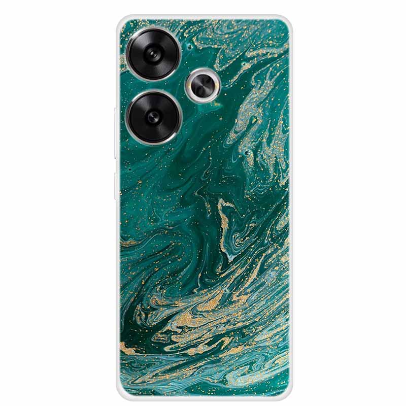 Marble Soft Phone Case For Poco F6 Transparent Case Silicone TPU Cover Funda Para Shield Clear Case for Xiaomi Poco F6 F 6 Pro