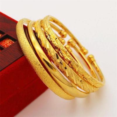 Vietnamesisches Goldsand-Armband mit offenem Stern – Messing plattiert, Euro-Gold-Finish, Hochzeitsschmuck, langlebig