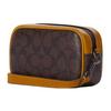 Coach Jamie 18 Classic Monogram Print Double Card Slot Zipper Closure No Shoulder Strap Handbag Small Women Handbag Brown Gold CB851-QBUOD