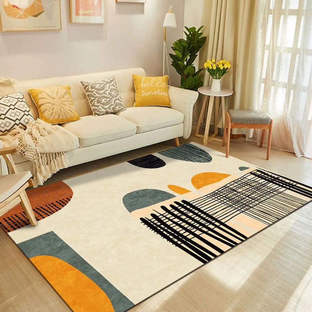 Modern Minimalist Area Rug Large Plush Non-Slip Carpet for Living Room Study Lounge Floor Mat Washable Home Decor