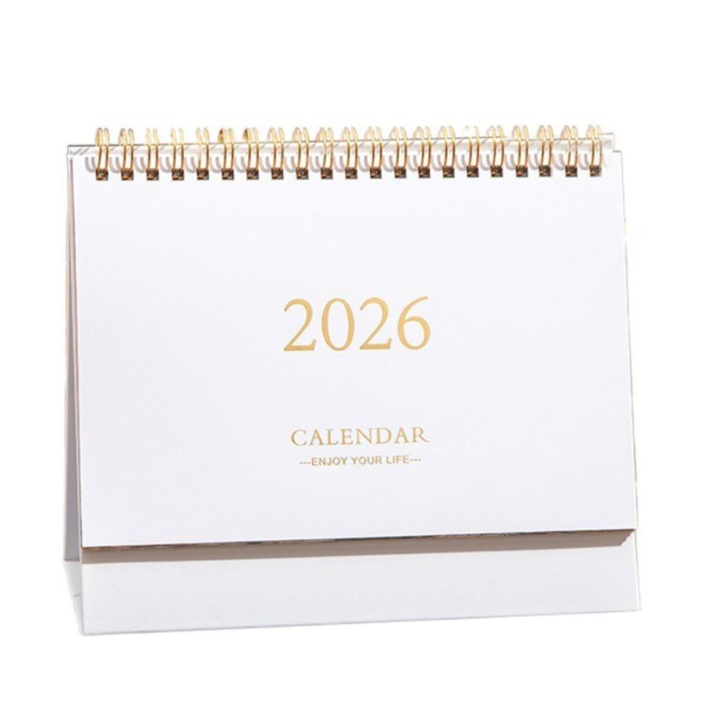 Kleiner Schreibtischkalender Dickes Papier Kreativer Stil Tägliche Planungsutensilien Mini-Design Spiralbindung Faltbarer Kalender Heimgebrauch