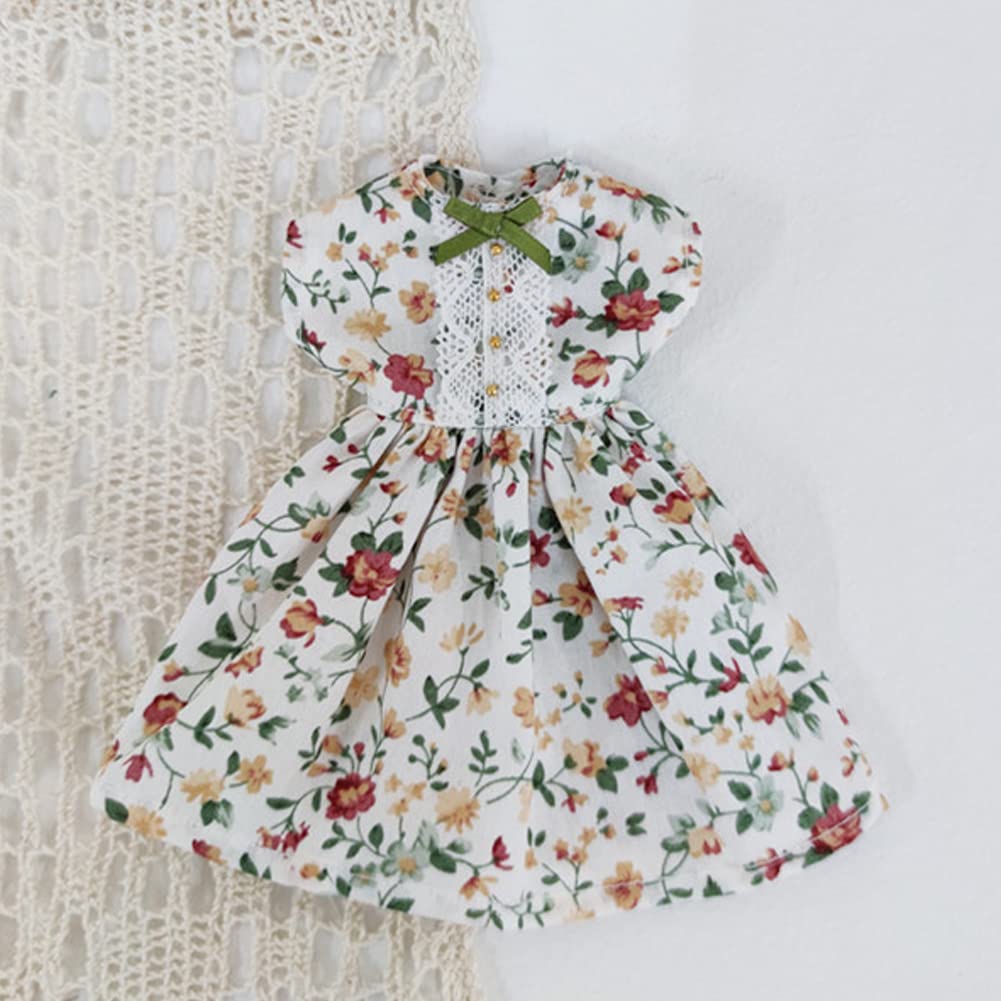 rakulifey Blythe Floral for Obitsu 24 Outfit Outfit, Print, Licca-chan Dolls, Dolls, One-Piece (Green Flowers)