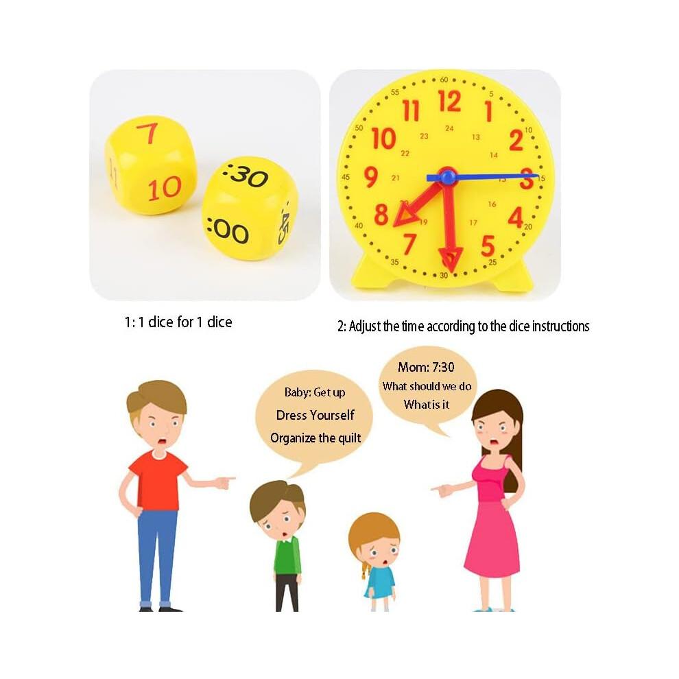 Analog Clocks Time Activity Set for Tactile Learning in Homeschooling - Educational Teaching Tools for Kids
