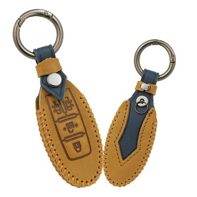 Étui de clé ONTTO Nissan, Couvercle de clé, Porte-clés pour Nissan Serena et Elgrand, 4 boutons, Cuir véritable, Marron, Convient aux deux côtés de la porte coulissante