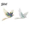 Bird Silhouette Brooch Pin 3D Design Lapel Pin with Cyan-Blue