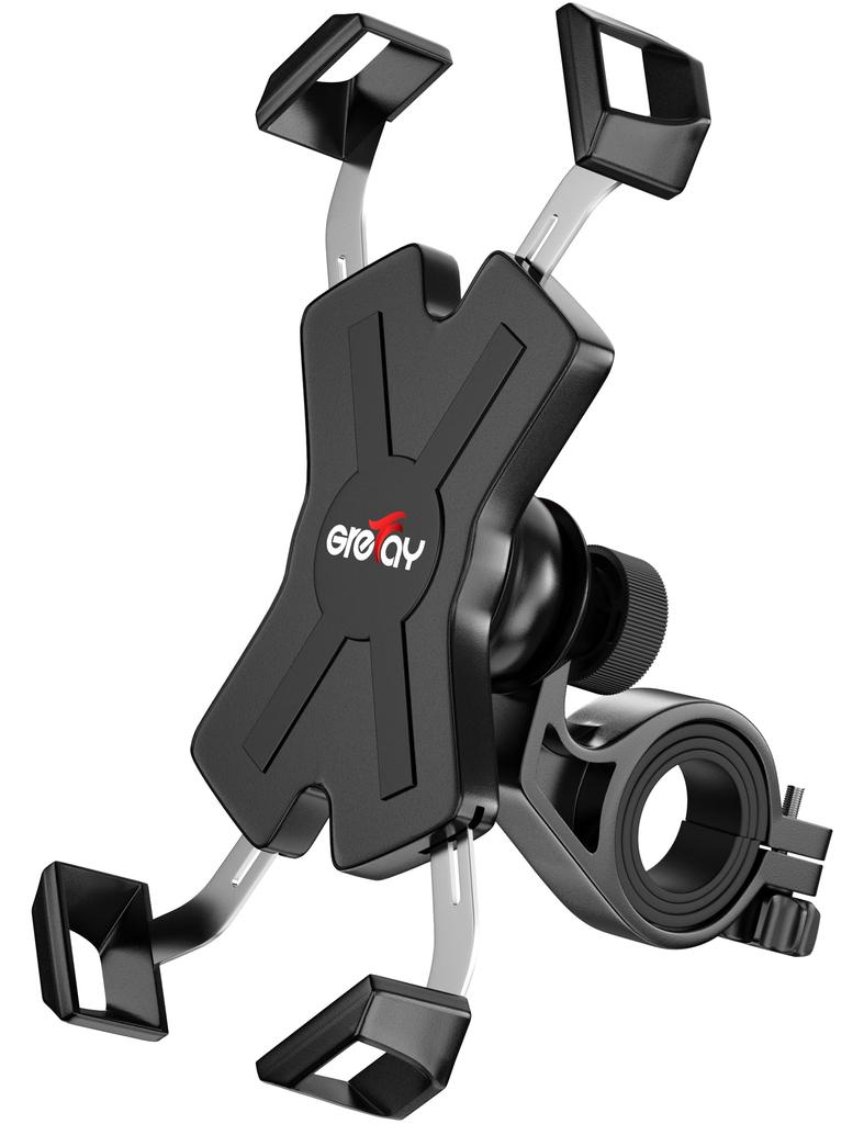 Grefay Bicycle Smartphone Stainless Strong Protection for Compatible with iPhone and Android Holder, Anti-Vibration, Anti-Drop, 360-Degree Rotation,