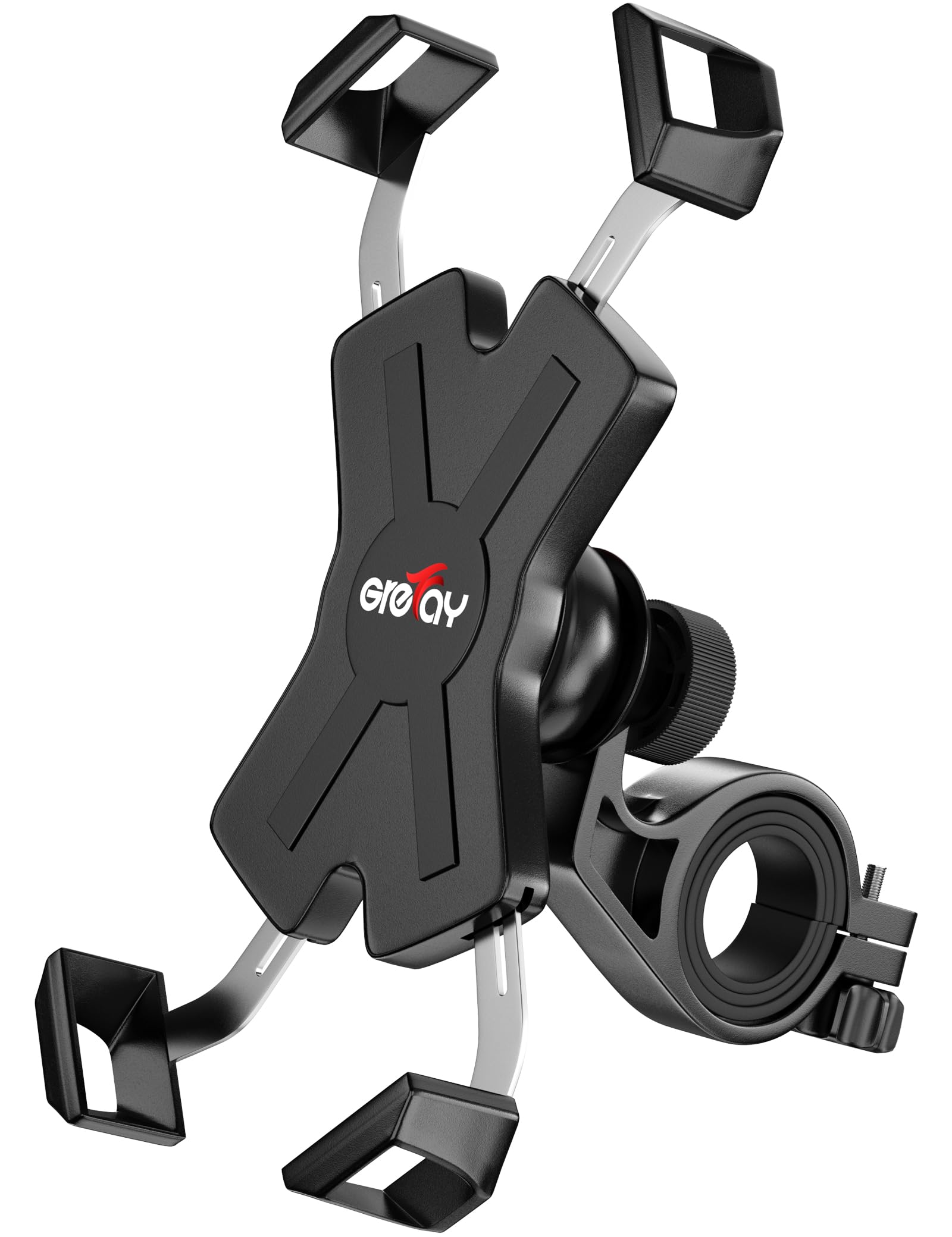 

Grefay Bicycle Smartphone Stainless Strong Protection for Compatible with iPhone and Android Holder, Anti-Vibration, Anti-Drop, 360-Degree Rotation,