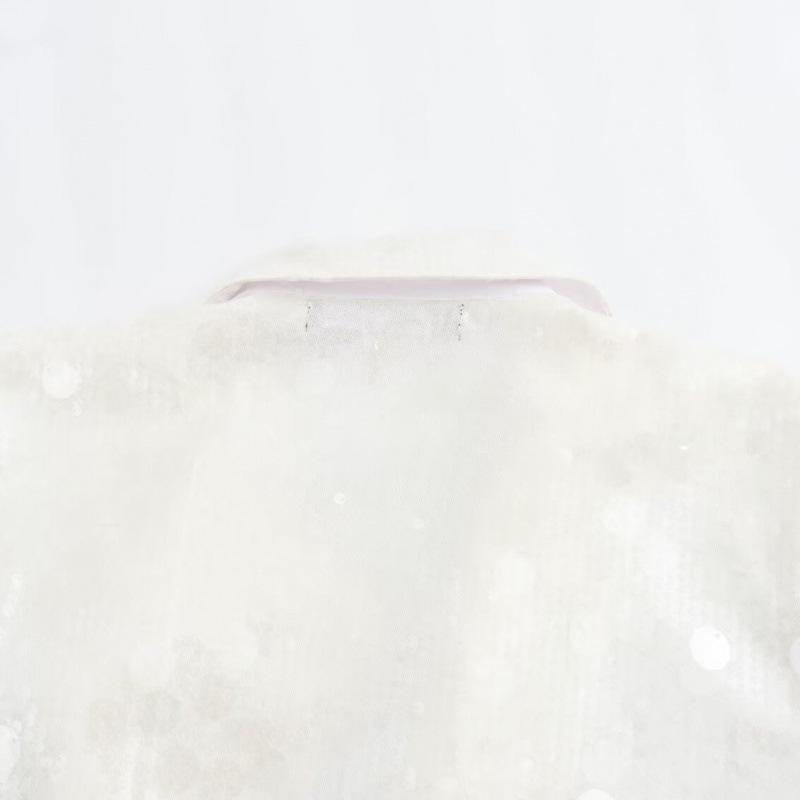 European & American High Street Women's Sequin Open-Front Suit Jacket