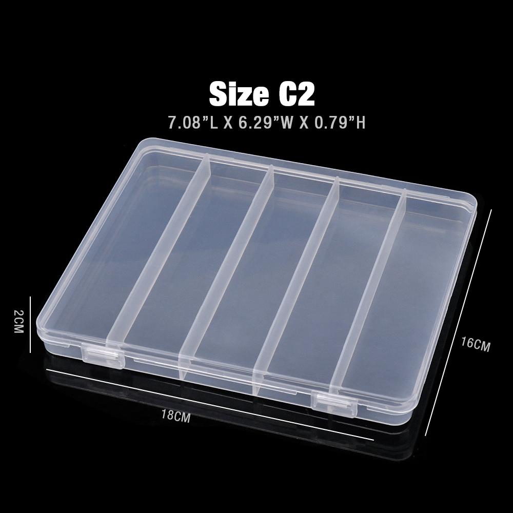 Super Sturdy 5-Compartments Fishing Tackle Storage Box 4 Sizes Portable Organizer Boxes For Fishing Hooks/Baits/Goods
