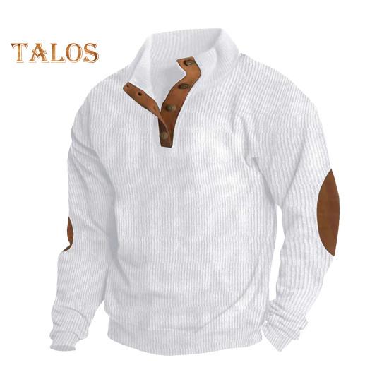 Spring Autumn Men Top Colorblock Patchwork Retro Style Half-open Stand Collar Sweatshirt Plus Size Loose Long Sleeves Top Daily Life Office Outdoor