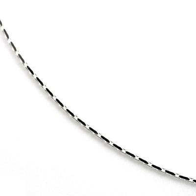 Silbernes One Italienisch Gefertigtes Silber 925 Swedge Azuki Perlenkette Ultradünne Halskette für Männer [0,6 mm Breite, 50 cm Länge] Quadratisch