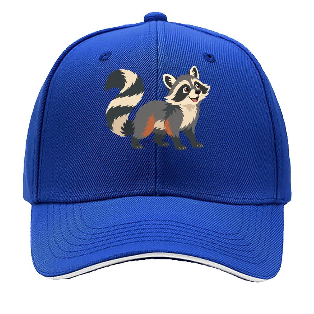 Playful Woodland Raccoon Mascot Illu Sandwich Baseball Cap Sun Cap Outdoor Workouts Hat