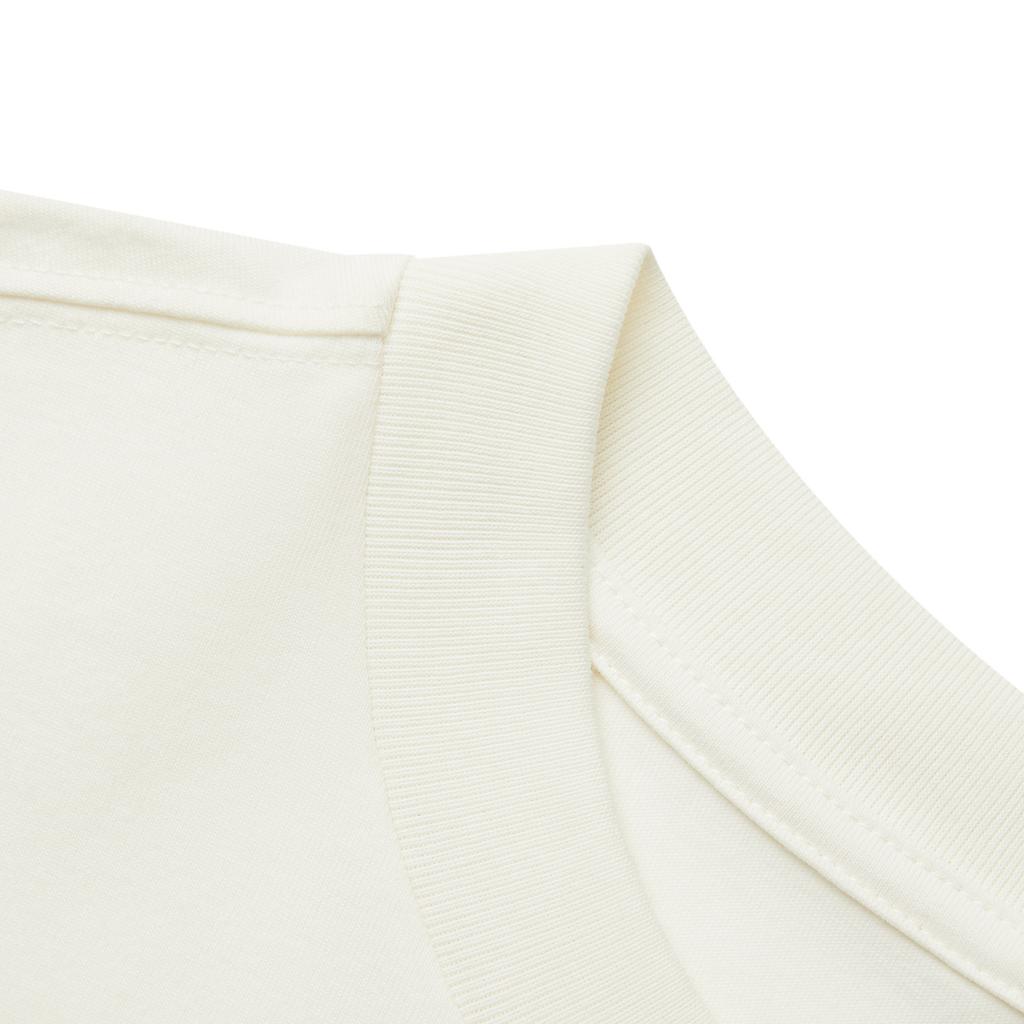 Li Ning Comfortable Versatile Casual Simple Round Neck Pullover Short Sleeve T-Shirt Men Tops Off-White AHSV039-1