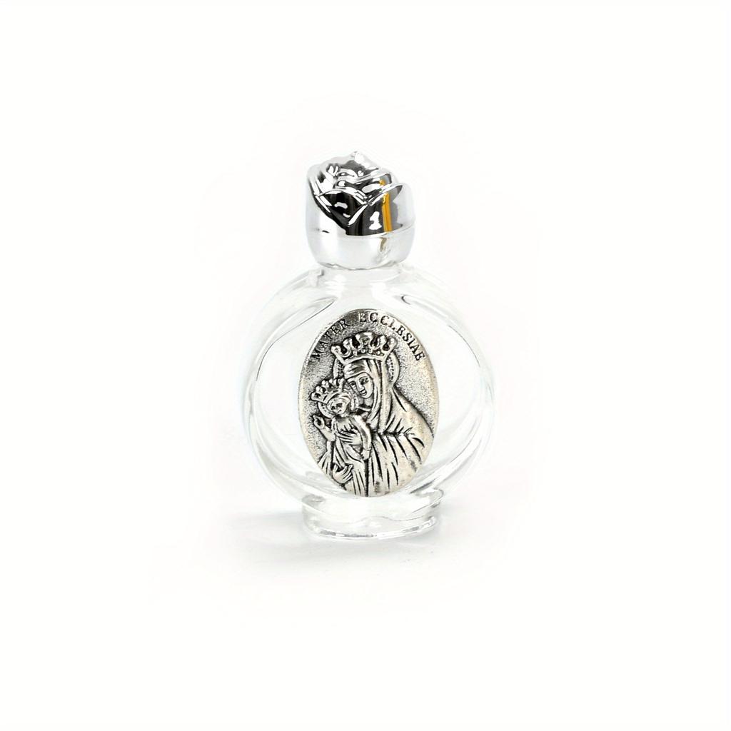 1Pc Holy Water Crown Virgin and Child Bottle Religious Cross Bottle Christian Virgin Sculpture Bottle Holy Water Bottle