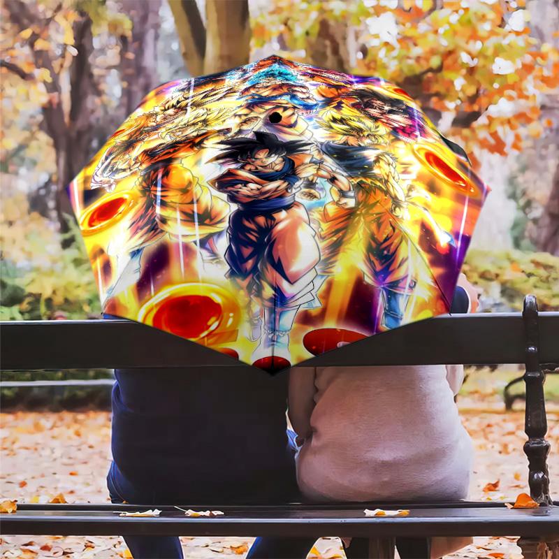 1 PC Automatic Folding Umbrella - Dragon Ball Super Pattern Portable Foldable Design With 8 Ribs Christmas Birthday Gifts