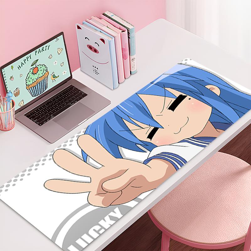 Anime Mouse Pad Large Gaming Laptop Accessories Deskmat Desk Protector Anime Konata Izumi Rubber Keyboard Mat Kawaii Mousepad