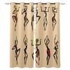 African Women Apron Ceramic Cartoon Window Curtains Bedroom Kitchen Decor Curtain Panel Window Curtains for Living Room