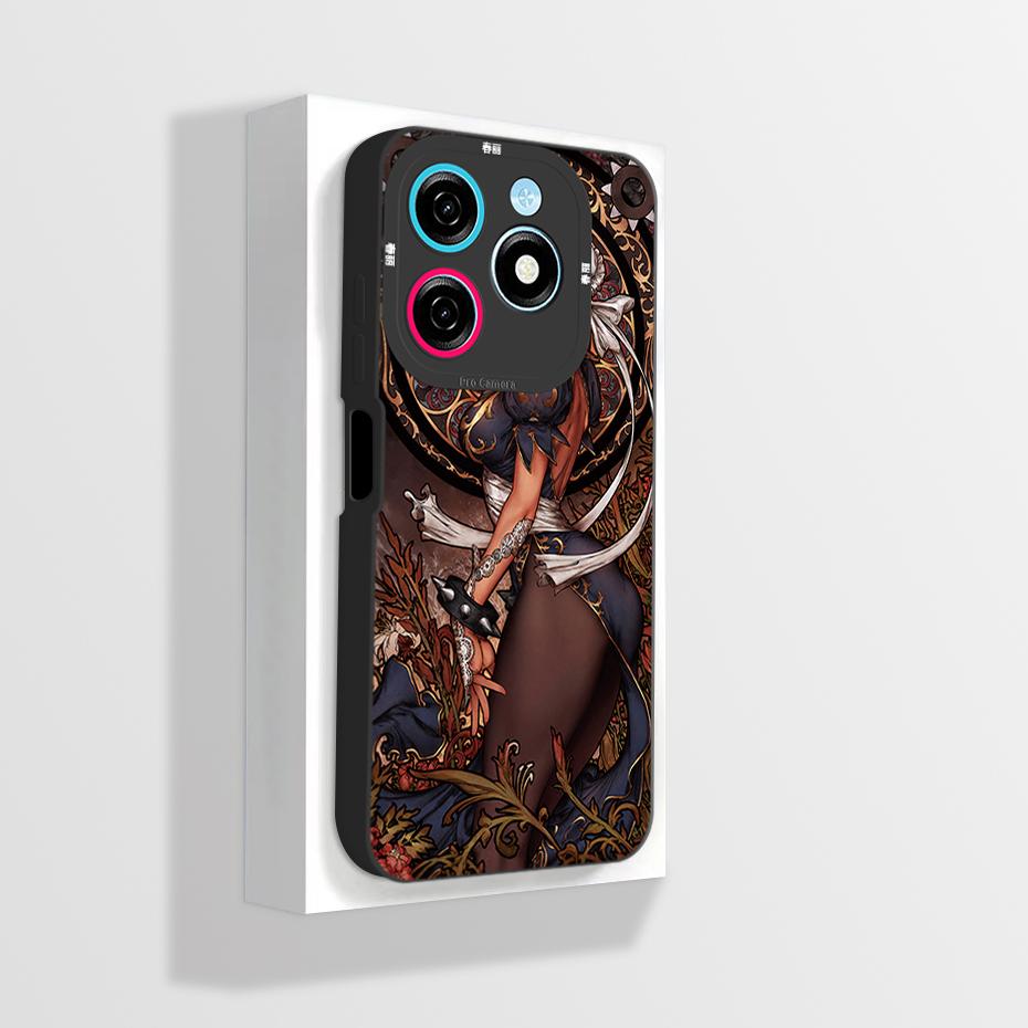 Pour Tecno Spark 20 20C Coque Mignon Dessin Animé Astronaute Carrée Silicone Liquide Souple Housse de Protection pour Téléphone Pour Tecno Spark20 20C Funda