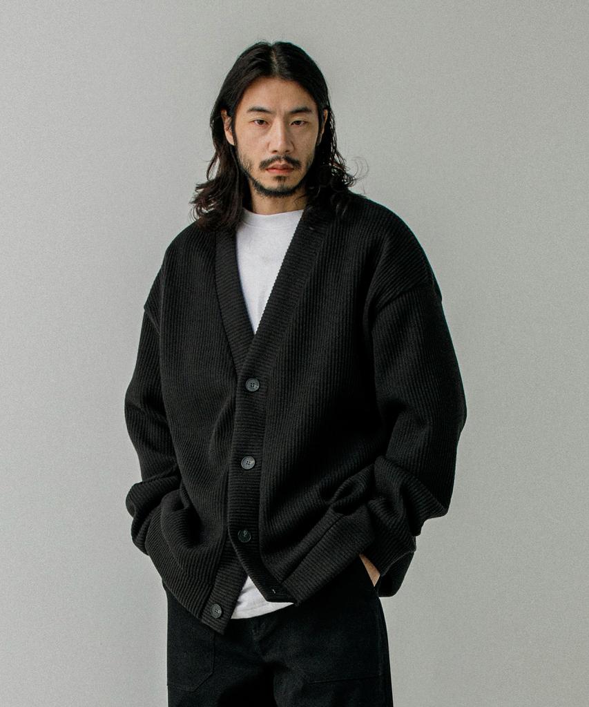 Rugged House Gardner Oversized Basic Knit Cardigan Black