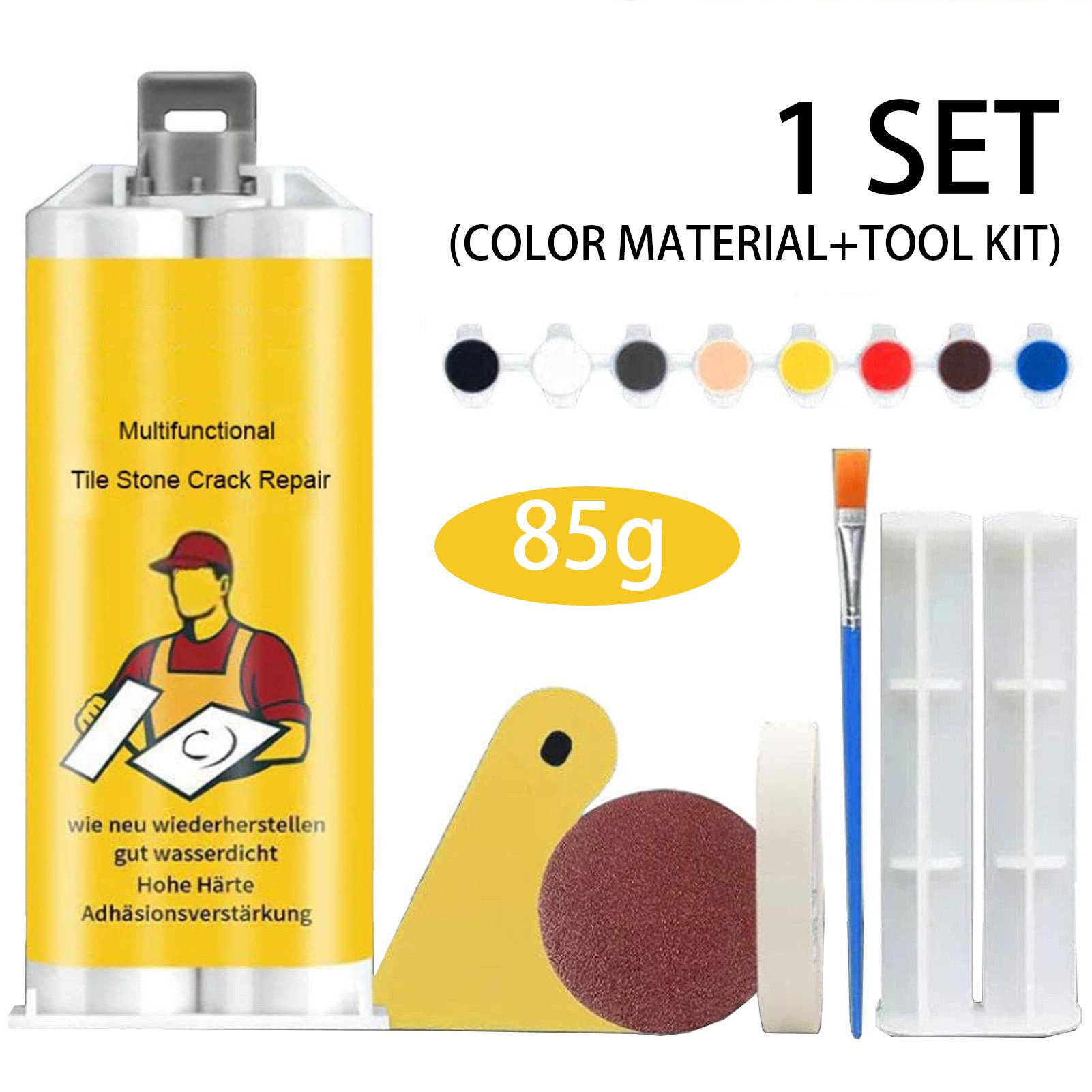 Tile Floor Crack Repair Kit Seamless Glaze Finish for Porcelain Marble Stone with Fast Drying Formula and Color Matching
