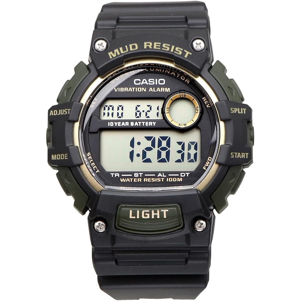 Casio Standard Digital Men's Watch TRT-110H-1A2V Black Gold Vibrating Alarm Mud Resistant
