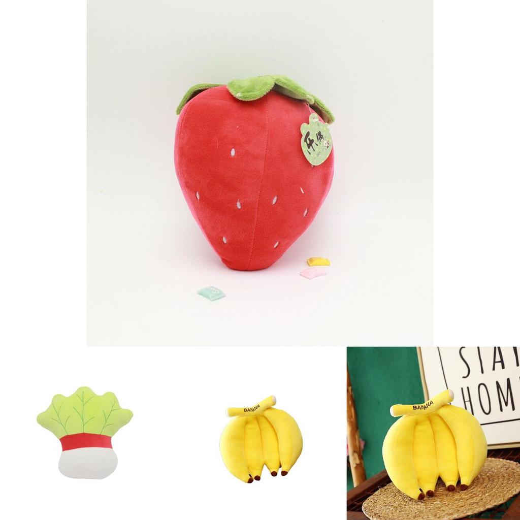 Cuddly Plush Fruits Vegetables Keychain Pendant Dolls Banana Orange Peach Eggplant Carrot