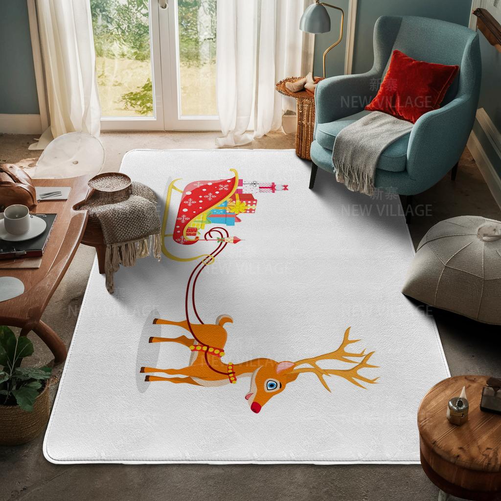 House Entrance Carpet Home Door Mat Living Room Bath Foot Bathroom Non-slip Water Absorption Rugs Bath Merry Christmas Winter