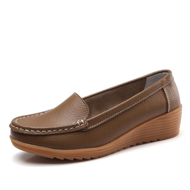 Damen Ballerinas Mode Keilabsatz Weiche Damenschuhe Slipper Damenschuh Mokassins Retro Übergröße Tenis Feminino