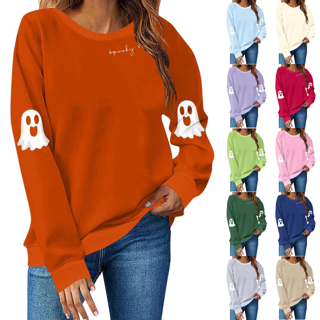 Women Tops Women's Long Sleeve Sweatshirt Casual Crewneck Loose Fit Pollover Fleece Tops