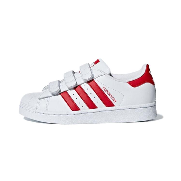 Adidas Originals SUPERSTAR CF Comfortable Abrasion Resistant Breathable Low top Skateboard Shoes White Red CG6622