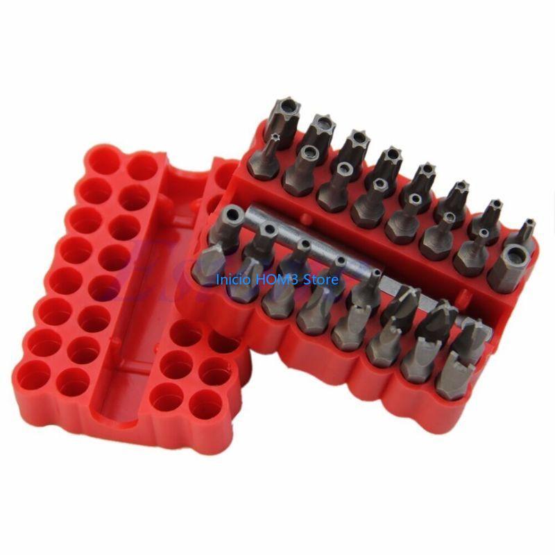 A5YD 33Pcs Security Bit Set Drill Star Spanner Torx Screwdriver with Holder New