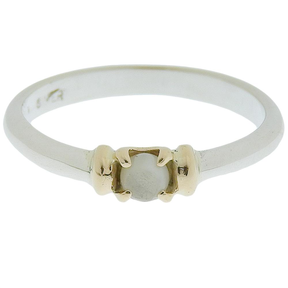 4℃ Ring K10 yellow gold/Silver #4.7(US Size) 1.4g Women Used