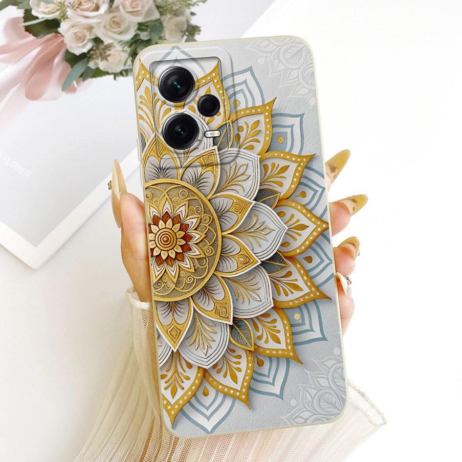 For Xiaomi Redmi Note 12 Pro Plus Case Popular Flower Soft Liquid Silicone Shockproof Cover For Redmi Note 12 Pro Note12 5G Case