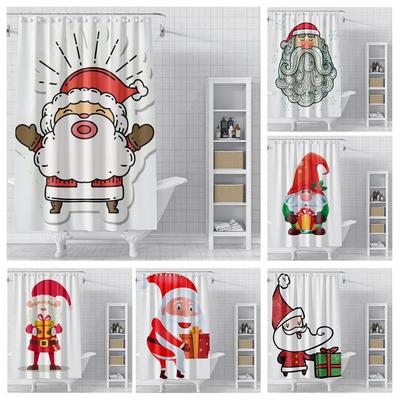 Heimdekoration Duschvorhänge für Badezimmer wasserdichter Vorhangstoff Moderner nordischer Stil Wohnzimmer Frohe Weihnachten Winter