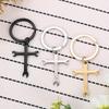 Punk Wrench Cross Stainless Steel Keychain Vintage Tool Design Fashion Pendant Practical Gift for Boyfriend Dad
