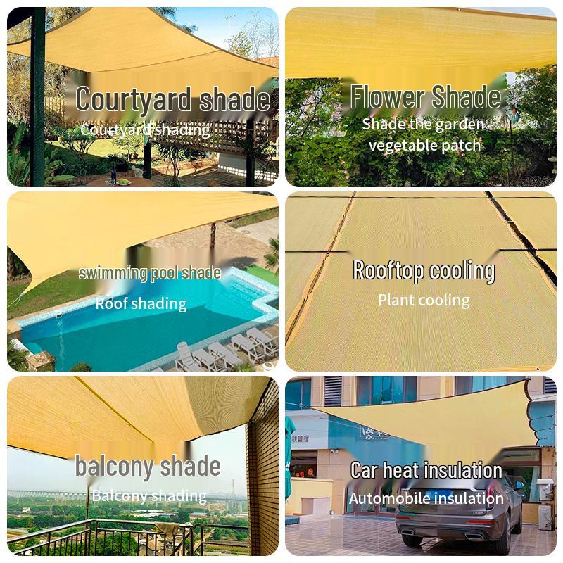 Beige Anti-Aging Dense Sunshade Net for Sunroom Roof Insulation