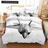 Fighter Fire King Queen Full Duvet Cover Cool Airplane Bedding Set Military Fans Quilt Cover Red Black Polyester Comforter Cover