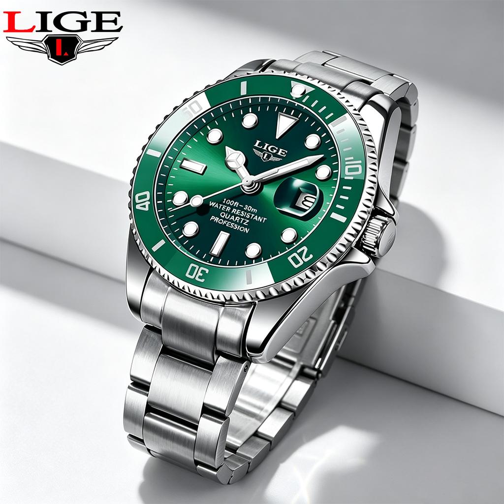 LIGE Men's Wristwatch Business Waterproof Luminous Male Watch Casual Fashion Clock Luxury Quartz Men Sports Watches Reloj