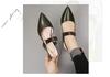 2024 Chunky Heel Hollow Sandals for Women, Slimming Pointed Toe Single Strap Buckle