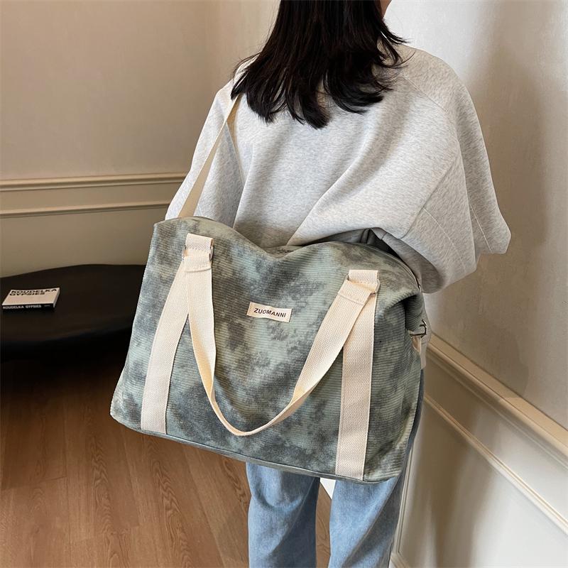 Short-Distance Travel Bag Women's Lightweight Outgoing Luggage Bag Corduroy Storage Bag