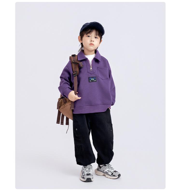 Jungen Sweatshirt mit Umlegekragen - 2025 Frühling/Herbst Mode, Langarm-Pullover für Kinder