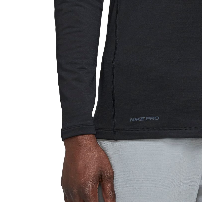 Nike Pro T Shirts Men's Black Stand Collar Moderate CU4970-010