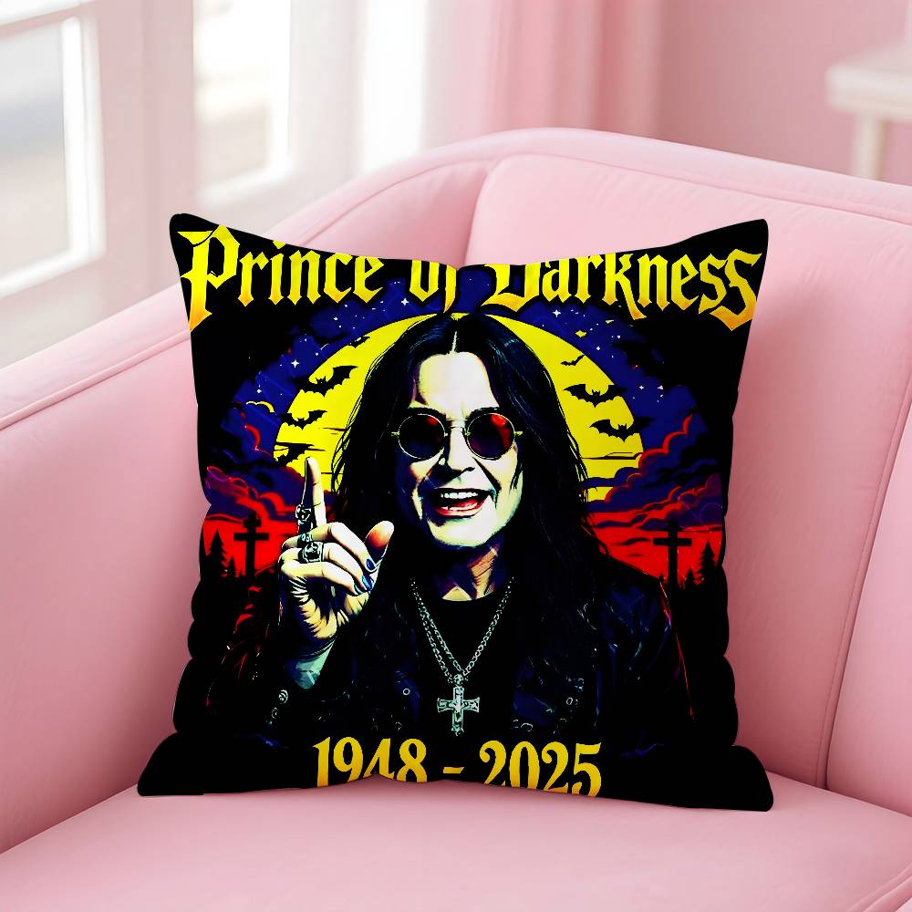 O-Ozzy Osbourne Band Lead Singer Pillow Case Pattern Printed Pillowcase for Living Room Sofa Cushion Cover & Bedroom Decor