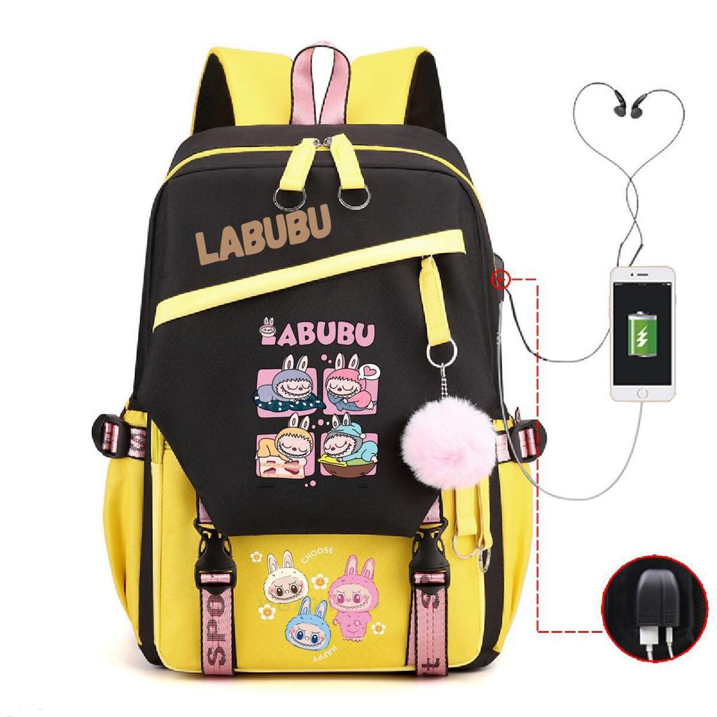 New Printed Junior High School Students Schoolbag Large-capacity Spine Backpack