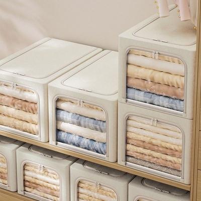Clear Window Steel Frame Storage Box Foldable Dustproof Clothes Storage Box Large Capacity Space Saving
