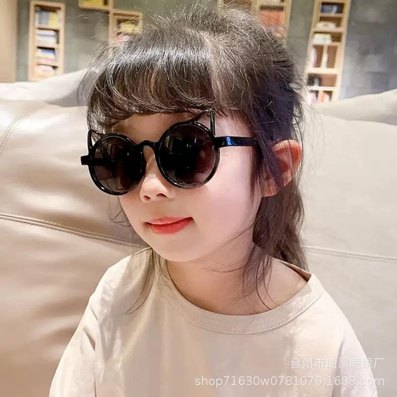 New children's glasses cute cat ears hollow sunglasses UV-proof sunglasses boys and girls