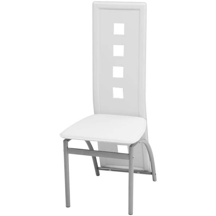 Dining Chairs - VIDAXL - Set of 6 - White Faux Leather - Metal