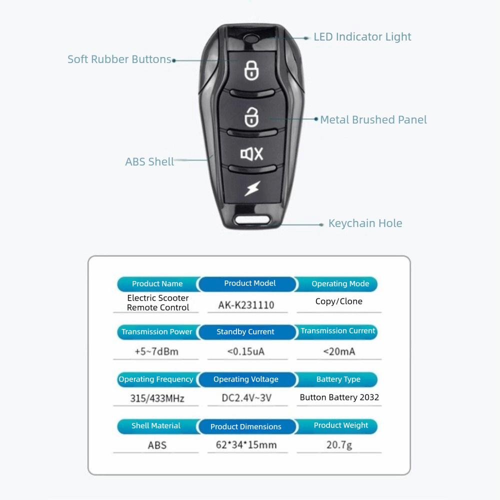 Cloning Code RF Transmitter 4 Keys Wireless Controller Duplicator Door Remote Control  Garage Door