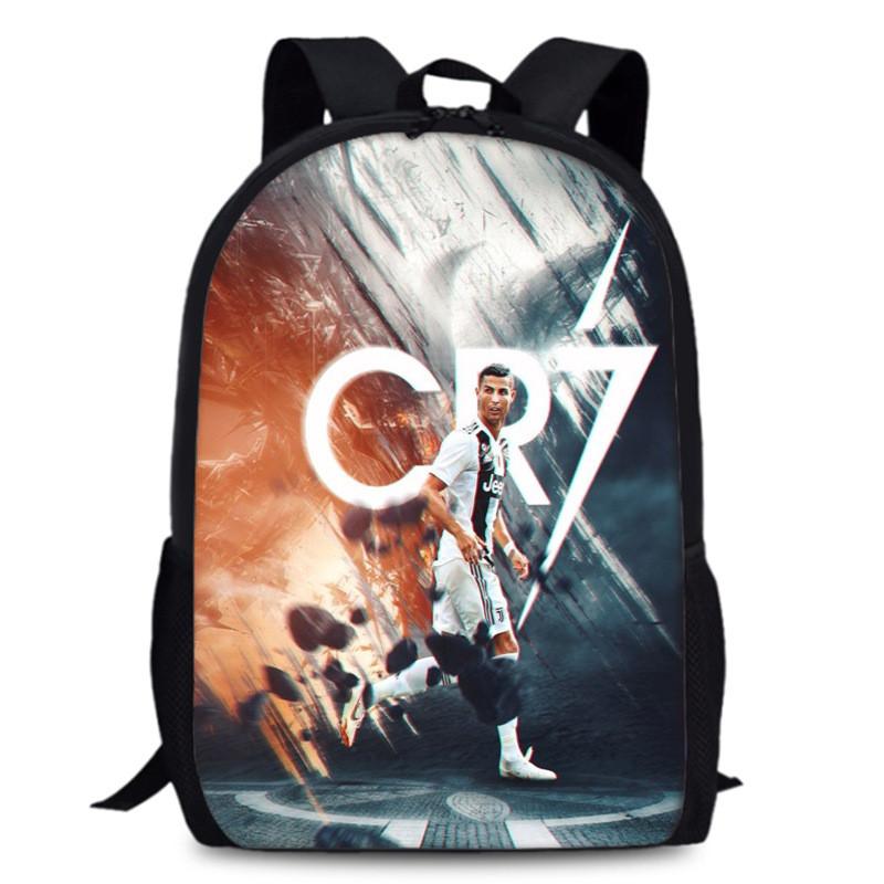 15in Ronaldo Cristiano Oxford Backpack Large Capacity School Bag Sports Travel
