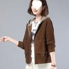 Women's Thick Velvet Corduroy Jacket - Korean Style, Loose Fit, Short Length for Spring/Fall/Winter 2025